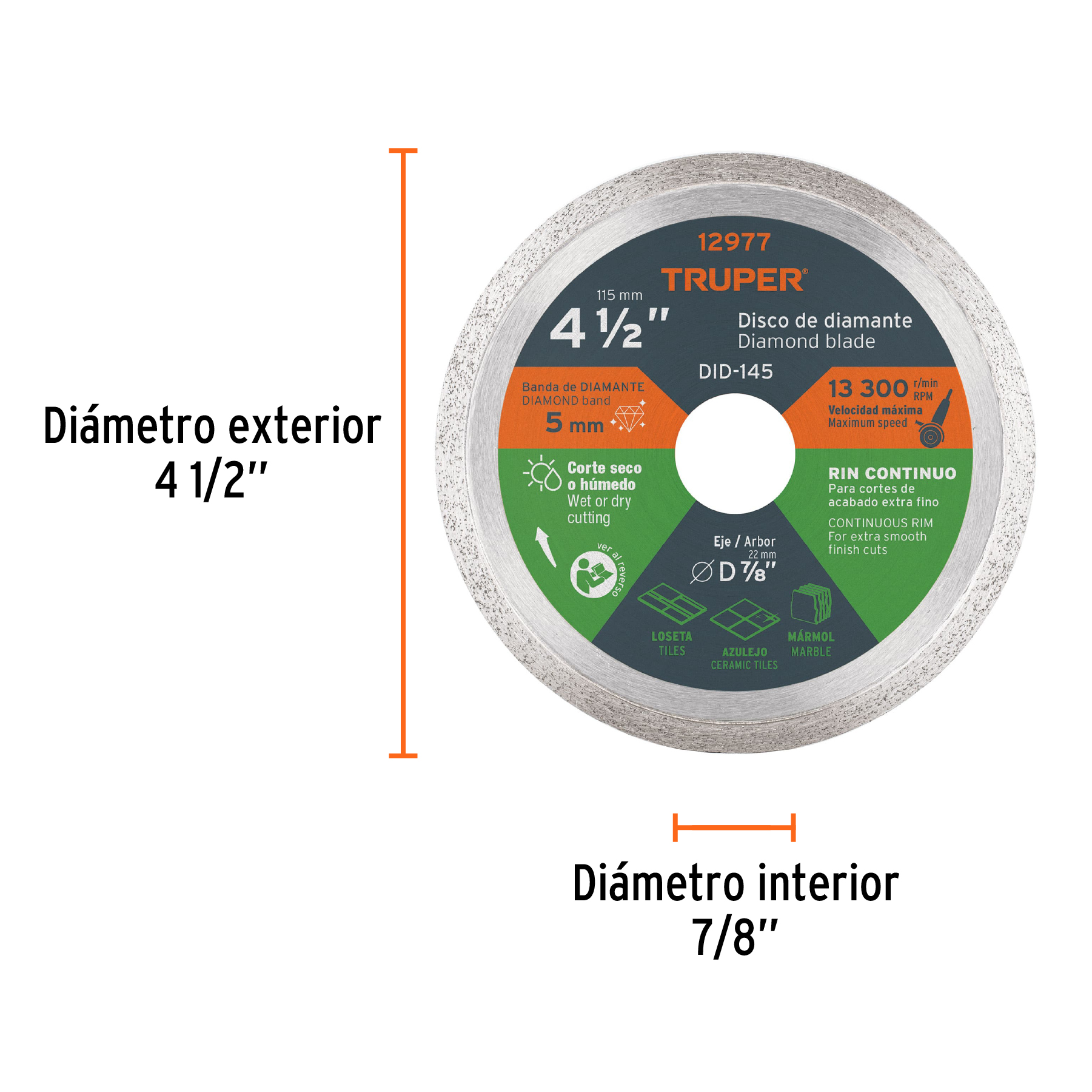 Disco diamantado continuo 4-1-2 1